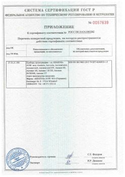 2018.12.06 Славгород - Приложение к сертификату приборы проветривания т.м. Siegenia-Aubi KG. Спецификация завода-изготовителя